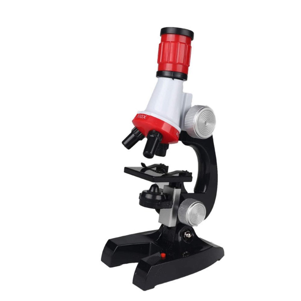 Microscope LED Transmitted Light Microscope Plastic Material HD 1200 Times Light Source Focusing Wheel Suitable for Elementary School Students 12x7.5x22.3cm