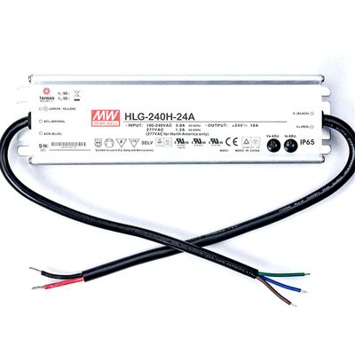 TorqCali HLG-240H-24A 240W 24V Constant Voltage Constant Current LED Driver IP67 Waterproof for Industrial, Horticultural, and Outdoor Lighting