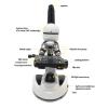 Biological Microscope 40x-1600x monocular Microscope Metal Lens Body Eyepiece (WF10x WF20x) Objective Lens (4X 10x 40x) 360 Rotating Lens Two Driving Methods (White) view 2