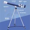Astronomical Telescope 30x-150x refracting Telescope Monocular Space Telescope 90 Zenith Mirror 5x24 Finder Mirror Telescopic Aluminum Alloy Tripod view 2