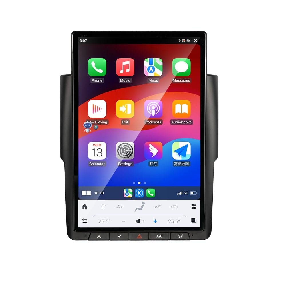 MOOKAKA T-Style 14.4 Inch Radio Replacement for Dodge RAM 2013-2018 Trucks 1500 2500 3500 GPS Navigation Android Car Stereo Head Unit Multimedia Player Carplay8+128GB