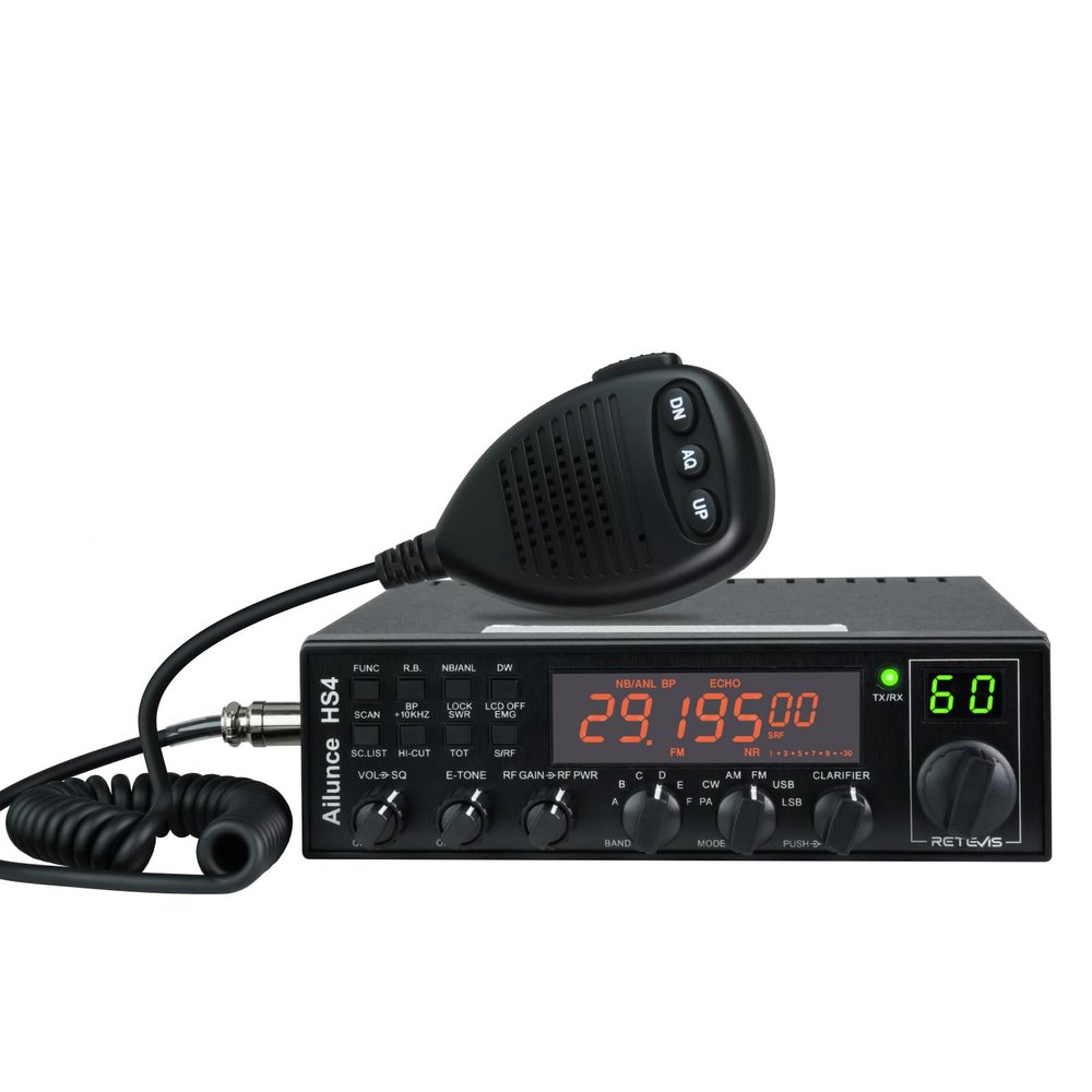 Retevis Ailunce HS4 10 Meter Radio, SSB Ham Radio Base Station, CW/LSB/USB/AM/FM/PA Mobile Transceiver, Noise Reduction, ASQ, SWR Protection, Long Range Amateur Mobile Radio for Contest, Truck, Shacks
