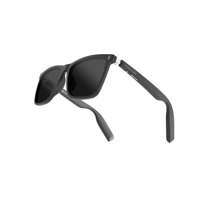 AIRMARS Smart Glasses with Voice Assistant, Built-in Speaker and Microphone, Photochromic Blue Light Filtering Lenses, UV Protection Polarized Bluetooth Sunglasses for Men and Women (Black)