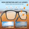 AIRMARS Smart Glasses for Men and Women, Built-in Speaker and Microphone, Photochromic Blue Light Filtering Lenses, UV Protection Polarized Bluetooth Sun Glasses (Transparent) view 2