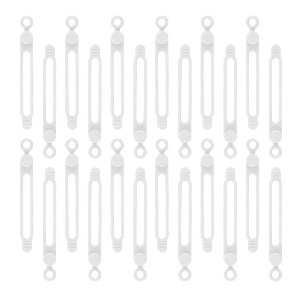 24Pcs Silicone Cable Straps, Reusable Cable Ties Management Organizer, Reusable Cable Ties Wire Organizer, Silicone Cable Ties for Office Home Kitchen School Travel Organization