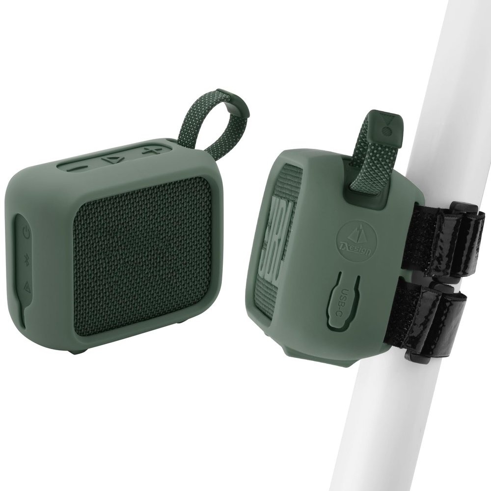 TXEsign Silicone Case for JBL Go 4Go 4 Protective Cover, Travel Carrying Pouch w Anti-Dust Charging Cover Speaker Mount Strap (Green)
