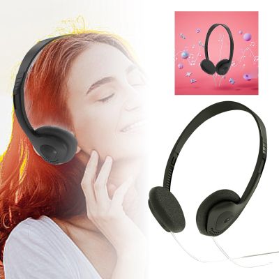 Active Noise Cancelling Headphonnes, Retro Over-Ear Headphonne Portable Style Wired 3.5mm Headphonne Vintage Feelings, Stereo Headphonne Sound for Street Style, Player Home Mobile Phone (Black)