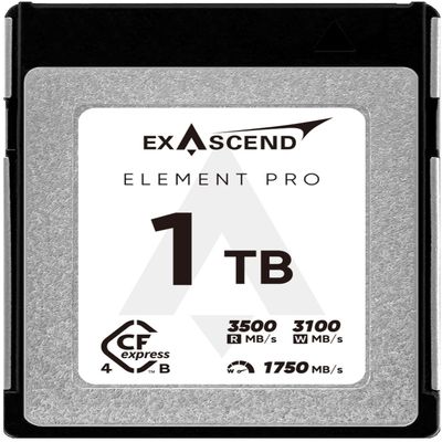 Exascend Element Pro CFexpress 4.0 Type B Card 2 TB / 1 TB / 512 GB, Max. Read 3500 MB/s, Ideal for Express Transfer of Large Photo and Video Files (512, GB)