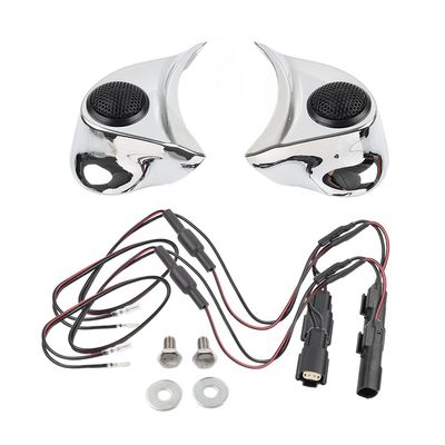 Three T Lirun 1pair Speaker Pods Tweeter Spacer ABS Chrome Motorbike for Harley Batwing Fairings 14-23 Street Glide FLHX, FLHXS, Electra Glide FLHTCU, FLHTCUL