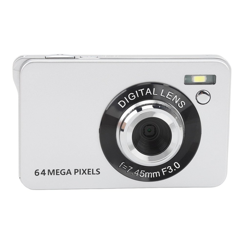 4K Digital Camera for Photography, 64MP Autofocus Vlogging Camera, Compact Retro Travel Camera with Flash,18X Digital Zoom, Anti Shake, 2.8in Screen (Sliver)
