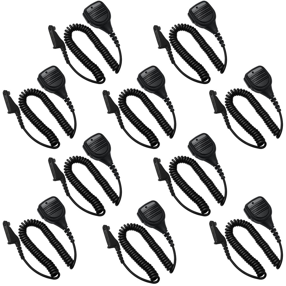10 Pack PMMN4025A PMMN4025 PMMN4024 Remote Speaker Mic APX6000 Shoulder Microphone for Motorola APX4000 APX6500 APX7000 APX8000 XPR6350 XPR6550 XPR7350 XPR7550-3.5mm Audio Jack