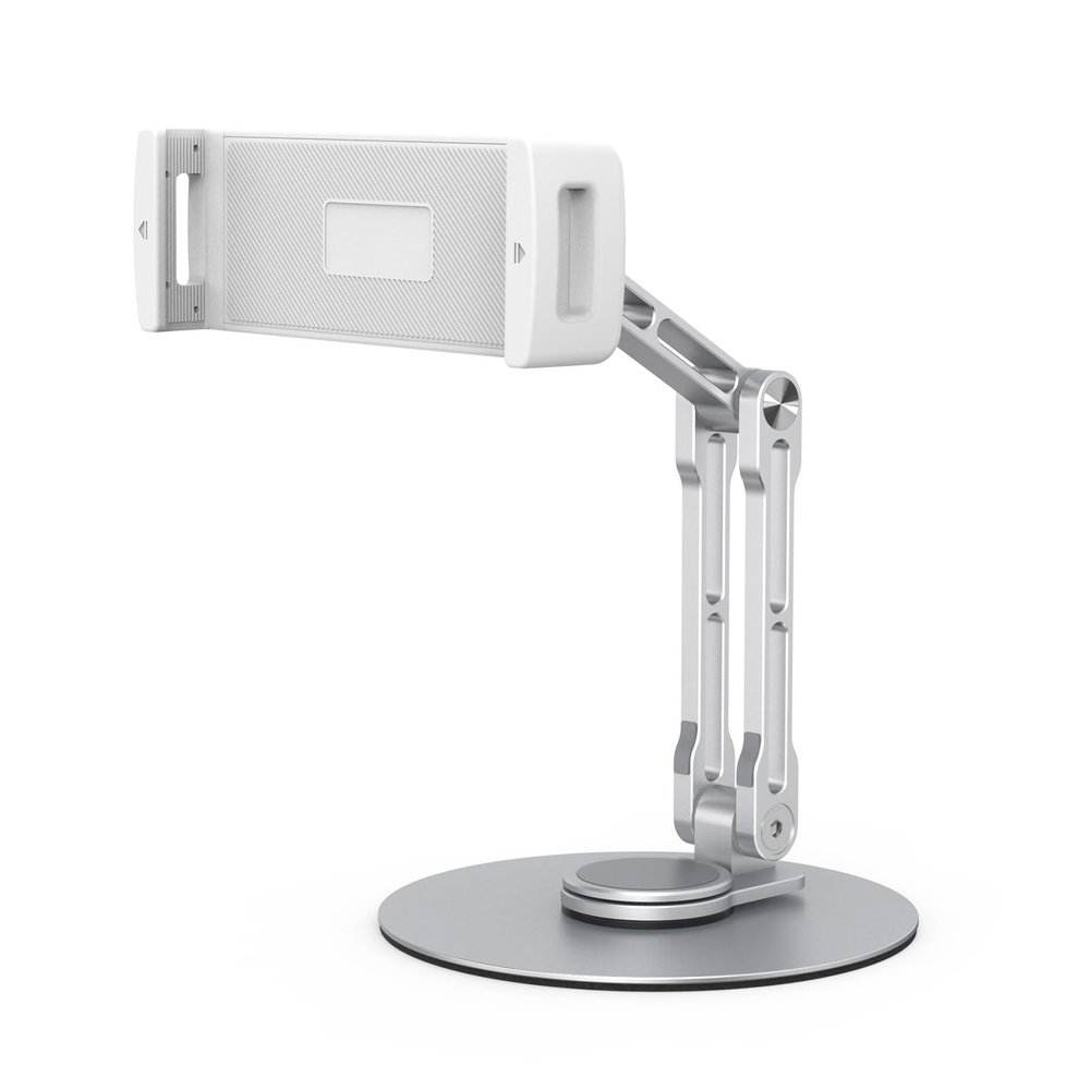 BWANGIAO Adjustable Tablet Pad Stand 360Swivel Holder Long Arm Foldable Tablets Holder Clamp Desktop Display Rack