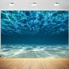 10x6.5ft Deep Underwater Blue Ocean Backdrop Under The Sea Seabed Scene Photography Background Undersea Theme Birthday Baby Shower Party Banner Decorations Photo Booth Props view 1