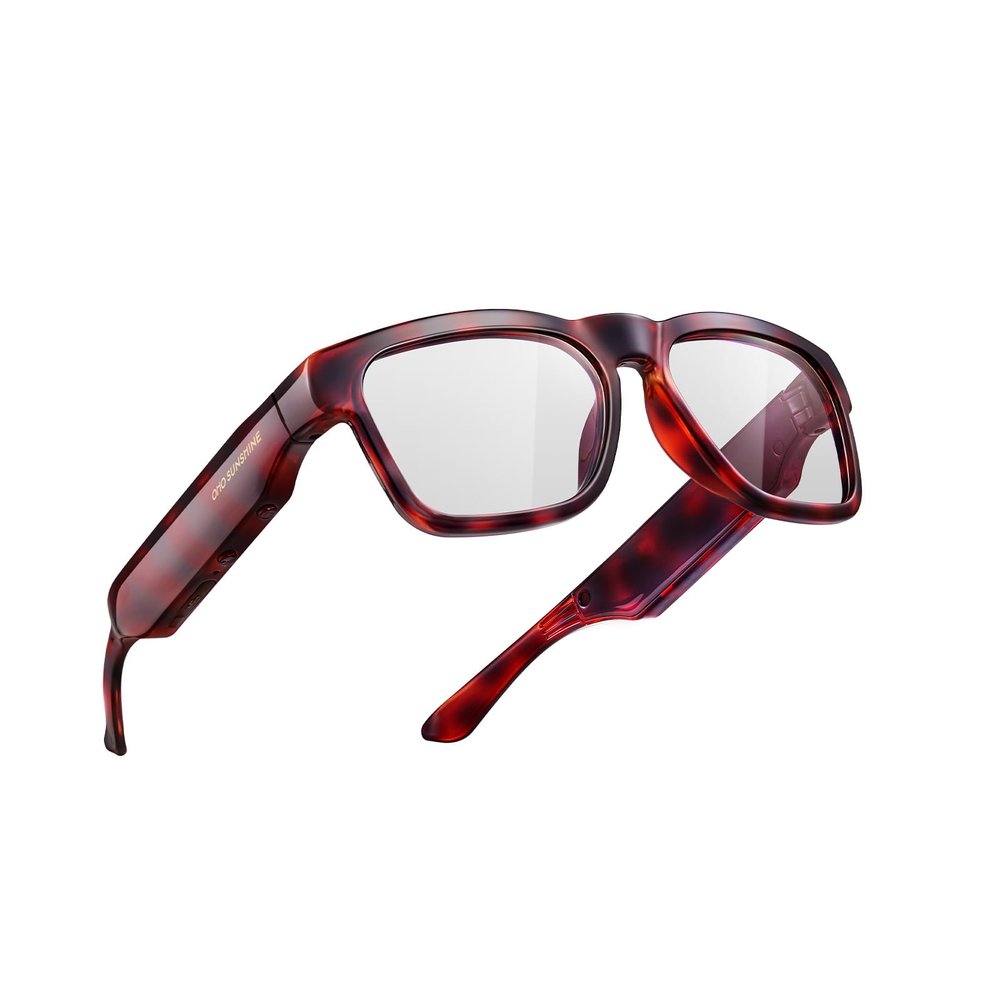 OhO sunshine Smart Glasses,128G MP3 Bluetooth Sunglasses with Open Ear Speaker,Indoor &Outdoor Sports,Transitional Bluelight Blocking Lens,Unisex