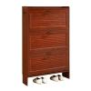 RENEESME Shoe Rack Slim Shoe Cabinet, Freesanding Shoe Organizer with 3 Flip Drawers, Space Saving, Entryway Shoe Storage Cabinet with Side Hook Shoe Organizer Rack(85x17x120CM) view 1