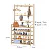 Shoe Rack 5-Tier Entryway Coat and Shoe Rack, Modern Coat Rack, Lightweight Metal Shoe Rack Organizer with Double Row Hooks for Bedroom Hallway Office Shoe Organizer Rack(Black,5-Layers 60cm) view 2
