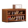 RENEESME Shoe Rack Free Standing Shoe Storage Organizer for Entryway, Large Capacity Bamboo Shoe Cabinet with Flip Door, Modern Shoe Storage Cabinet Shoe Organizer Rack(3-Layers 60cm) view 1