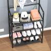 RENEESME Shoe Rack 5-Tier Coat and Shoe Rack, Entryway Coat Rack with 8 Hooks, Multifunctional Metal Shoe Rack Organizer for Bedroom Hallway Office Shoe Organizer Rack(80cm) view 4
