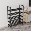 RENEESME Shoe Rack Multi-Layer Shoe Rack with Steel Pipes Shelves, Black Free Standing Shoe Storage Shelf for Closet Entryway Hallway Shoe Organizer Rack(2 Layer-45cm) view 2
