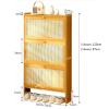 RENEESME Shoe Rack Slim Shoe Storage Cabinet for Entryway, Bamboo Shoe Organizer with Flip Drawers, Free Standing Shoe Cabinet for Closet, Hallway Shoe Organizer Rack(A,70x17x87CM) view 2