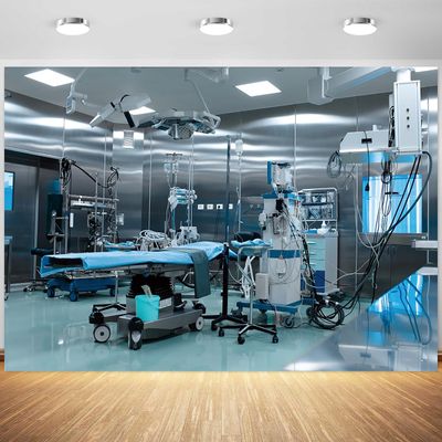 10x6.5ft Hospital Backdrop Operating Room Photography Background Doctor Surgery Bed Medical Equipment Decorations Doctor Nurse Party Portraits Supplies Photo Booth Props