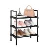 RENEESME Shoe Rack Multi-Layer Shoe Rack with Steel Pipes Shelves, Black Free Standing Shoe Storage Shelf for Closet Entryway Hallway Shoe Organizer Rack(3 Layer-45cm) view 1