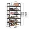 RENEESME Shoe Rack Multi-Layer Shoe Rack with Steel Pipes Shelves, Black Free Standing Shoe Storage Shelf for Closet Entryway Hallway Shoe Organizer Rack(3 Layer-45cm) view 3