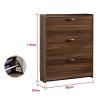 RENEESME Shoe Rack Shoe Storage Cabinet with 3 Flip Drawers, Freestanding Shoe Organizer for Entryway, Narrow Shoe Rack Cabinet, Rustic Brown Shoe Organizer Rack(90x24x110cm) view 3