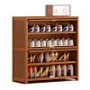 RENEESME Shoe Rack Free Standing Shoe Storage Organizer for Entryway, Large Capacity Bamboo Shoe Cabinet with Flip Door, Modern Shoe Storage Cabinet Shoe Organizer Rack(5-Layers 60cm) view 1