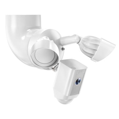 QUIDDITY Eave Mount Compatible with Ring Floodlight Camera Wired Pro/Plus, Blink Wired Floodlight Camera, Ring Plug in Mount, Wyze/Roku Floodlight Camera v2/Pro for Indoor Outdoor Use (White)