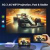 Sunys Mini Projector with WiFi and Bluetooth, 12000L Native 1080P HD Projector 4K Supported, Portable Phone Projector for Android and IOS, HDMI/USB/PC/TV Stick/Switch Supported (White-Gris) view 3