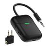Nulaxy Air in-Flight Bluetooth Wireless Audio Transmitter Receiver for up to 2 AirPods Wireless Headphones, Bluetooth Adapter for All 3.5mm Aux Jacks on Airplanes, Black view 1