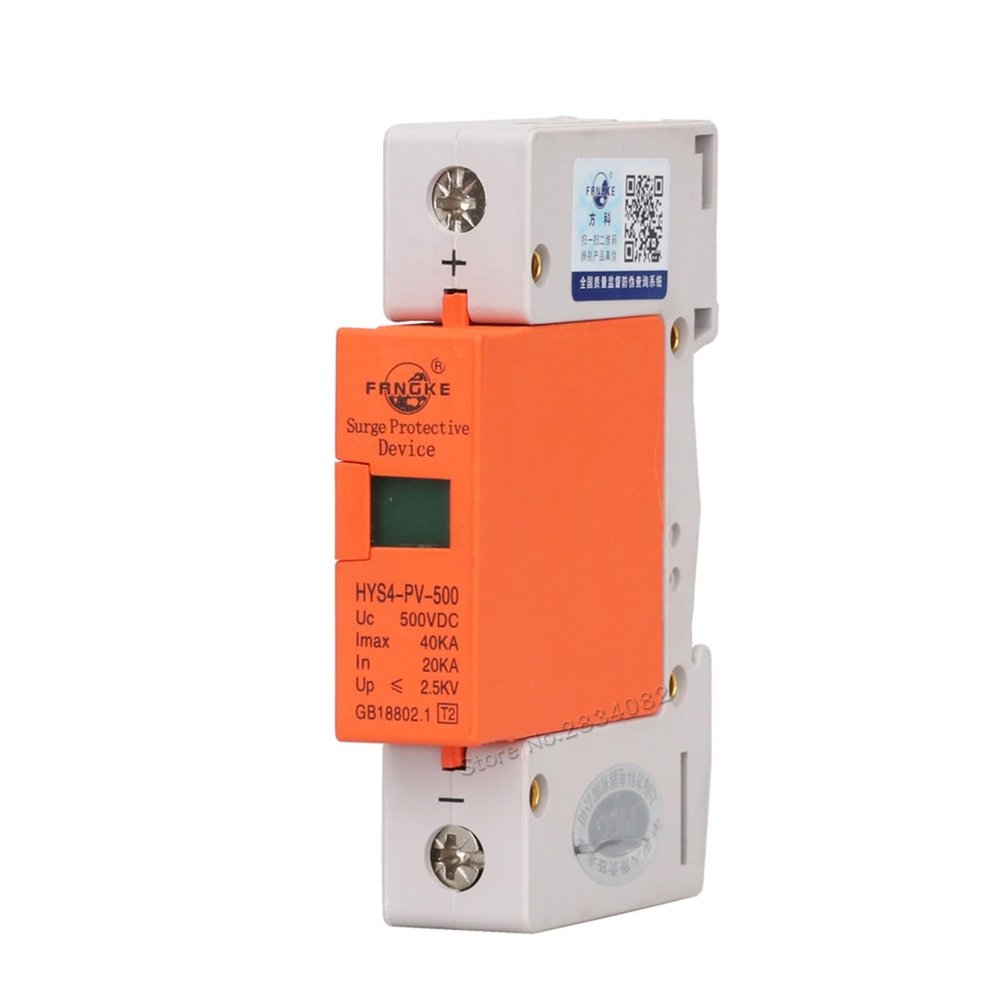 DUSJYOHRD DC 1000V 500V 800V 20KA~40KA 1 P 1 Pole SPD House Surge Protector Protective Low-Voltage Arrester Device HYS4-PV-1000 din Rail(DC 1000V)