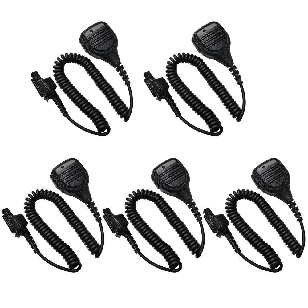 5 Pack PMMN4051 PMMN4051B Windporting Remote Speaker Microphone,Shoulder Mic with 3.5mm Audio Jack Compatible for XTS1500 XTS2500 XTS3000 XTS 5000 HT1000 MTX1000 T1500 HT1000 MTX1000