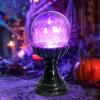 MUMTOP Halloween Indoor Decorations, Purple Glass Crackle Globe with LED Light Halloween Magic Ball Figurine Resin Statue for Home Kitchen Room Party Table Decor view 1