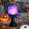 MUMTOP Halloween Indoor Decorations, Purple Glass Crackle Globe with LED Light Halloween Magic Ball Figurine Resin Statue for Home Kitchen Room Party Table Decor view 3