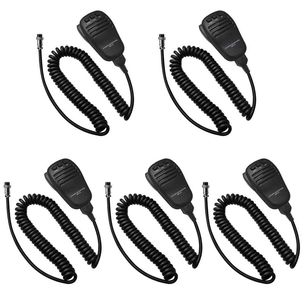 5 Pack MH-31B8 Handheld Speaker Mic 8-Pin Microphone Fit for Yaesu FT-847 FT-920 FT-950 FT-2000 FT-1000 FT-1000MP FT-1000D FT-2000D FTDX1200 FTDX3000 FTDX3000D FTDX3000DS Two Way Walkie Talkie Mic