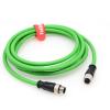 DRRI M12 5 Position A-Code Sensor Actuator Signal Industrial Drag Chain PUR Male to Female Green Cable IP67 Waterproof view 2