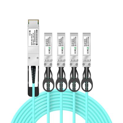 Buacoz QSFP to 4X SFP Breakout AOC Active Optical Cable, Compatible with Force10 Devices 40GBASE AOC Fiber Stacking Cable 40Gbps AOC High-Speed Optical Cable (7Meter/22.96ft) Splitter Cable