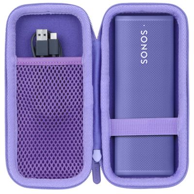 Lebakort Hard Case Compatible with Sonos Roam 2 / Roam SL Portable Waterproof Speaker (Purple Case)