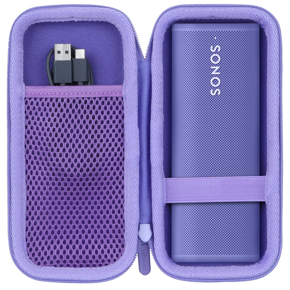 Lebakort Hard Case Compatible with Sonos Roam 2 / Roam SL Portable Waterproof Speaker (Purple Case)