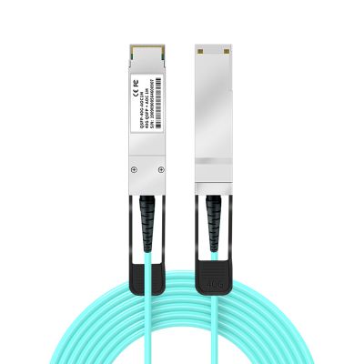 Buacoz QSFP+ to QSFP+ Active AOC Twinax Optical Cable, 5Meter/16.4ft 40G OM3 MMF Direct-Attach Fiber High-Speed Cable, Compatible with Brocade Devices, 40GBASE Ethernet Splitter Cable