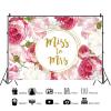 10x6.5ft Miss to Mrs Backdrop Pink Rose Flowers Wedding Photography Background White Floral Green Leaves Bridal Shower Decorations Bride to Be Engagement Party Banner Portrait Photo Booth Props view 4