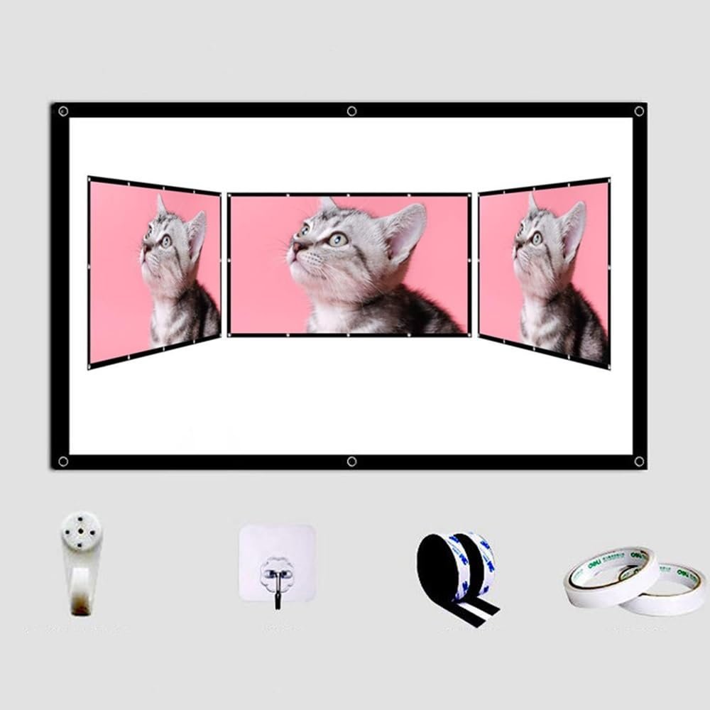 BIUBPW 40inch Projector Screen Portable Projector Curtain Foldable Non Crease Projection Screen Washable 4K HD Movies Screen for Home Theater(120in-4:3)