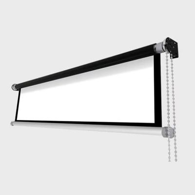 BIUBPW Office Projector Screen No Crease Home Theater 16:9 HD Movies Screen, White Polyester Projection Screen 40-60in Pull Down Projection Curtain(50inch-16:9)