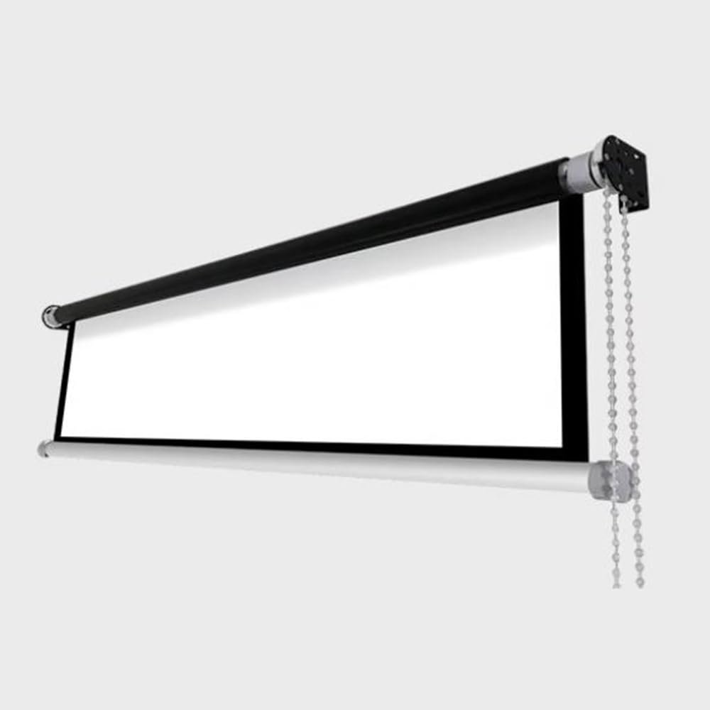BIUBPW Office Projector Screen No Crease Home Theater 16:9 HD Movies Screen, White Polyester Projection Screen 40-60in Pull Down Projection Curtain(50inch-16:9)