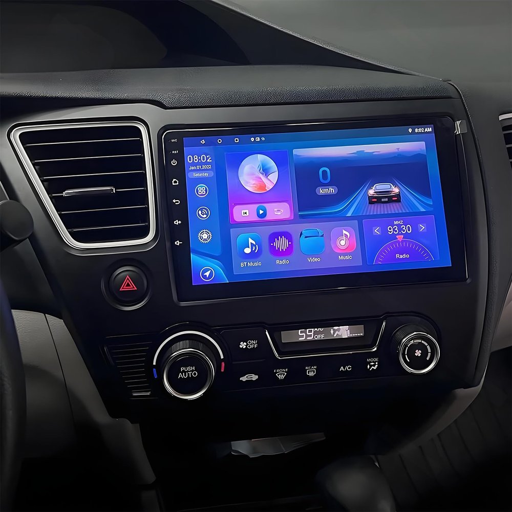 PHEZEN Android 13 Car Stereo Compatible for Honda Civic 2013 2014 2015 2016 2017, 9inch Car Radio with Wireless Carplay Android Auto Multimedia Player Bluetooth GPS WiFi Mirror Link FM 2+32G