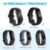 2 Pack Compatible with Fitbit Charge 5 Bands/Fitbit Charge 6 Bands for Women Men, Soft Breathable Sports Adjustable Replacement Wristbands for Women Men (Large 7.1''-9.1'', Black/Grey) view 2