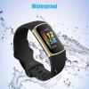 2 Pack Compatible with Fitbit Charge 5 Bands/Fitbit Charge 6 Bands for Women Men, Soft Breathable Sports Adjustable Replacement Wristbands for Women Men (Large 7.1''-9.1'', Black/Grey) view 3