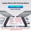 Laptop Docking Station Stand 11-IN-1 Triple Display HDMI DP 4K60Hz Gigabit Ethernet USB3.1 PD100W SD/TF Card Reader Audio 360Swivel Laptop Stand with USB Hub for MacBookPro/Air/Dell/HP/Surface/Lenovo view 2